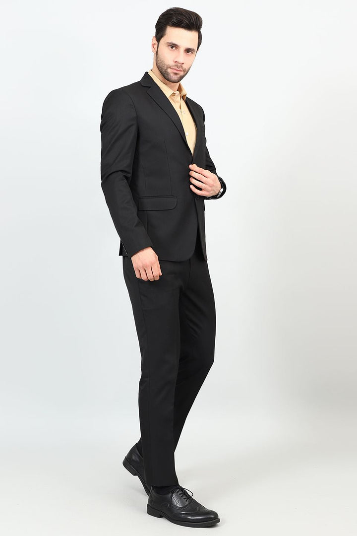 Poly Viscose Black Two Piece Suit