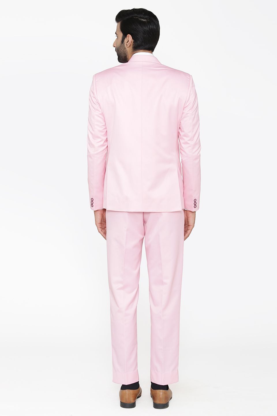 Wintage Men's Polyester Cotton and Evening 3 Pc Suit : Pink