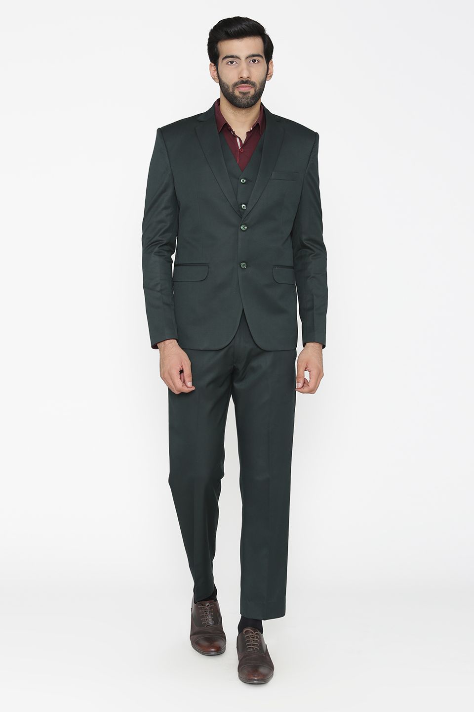 Polyester Cotton Green Suit