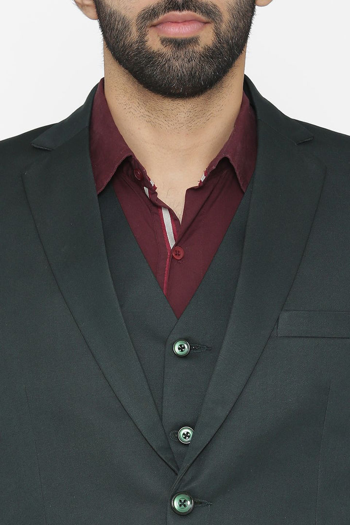Polyester Cotton Green Suit