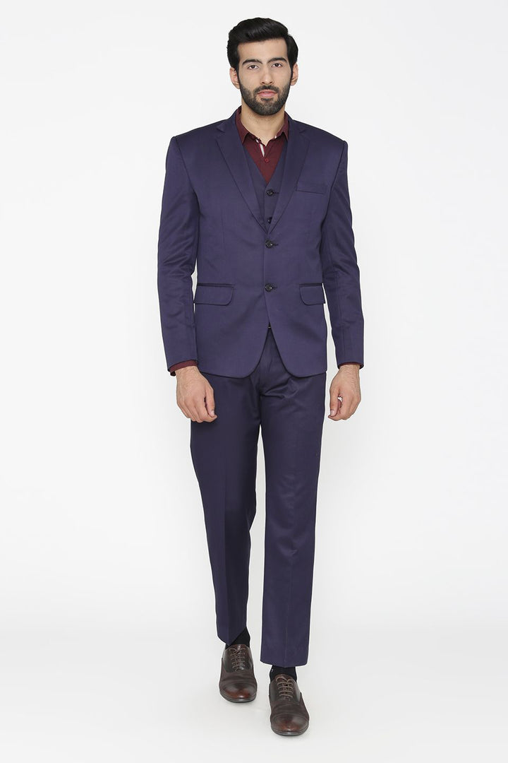 Polyester Cotton Blue Suit