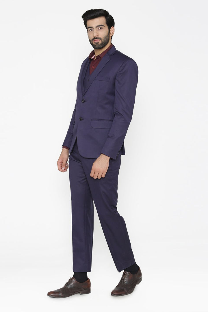 Polyester Cotton Blue Suit