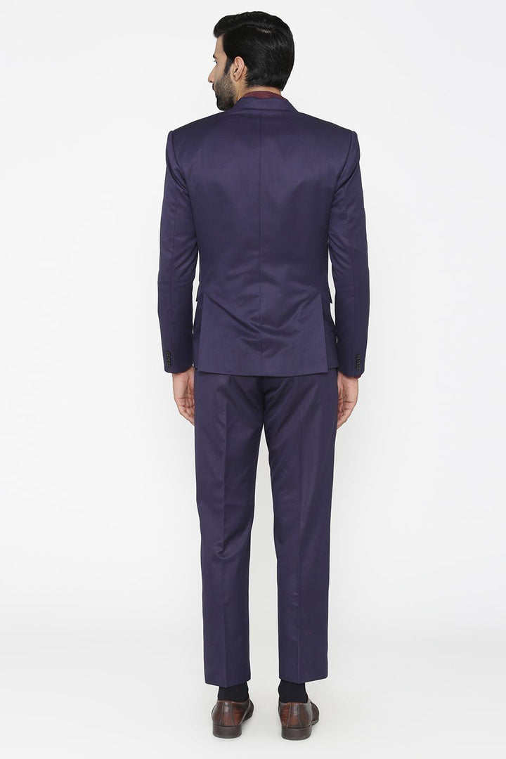 Polyester Cotton Blue Suit