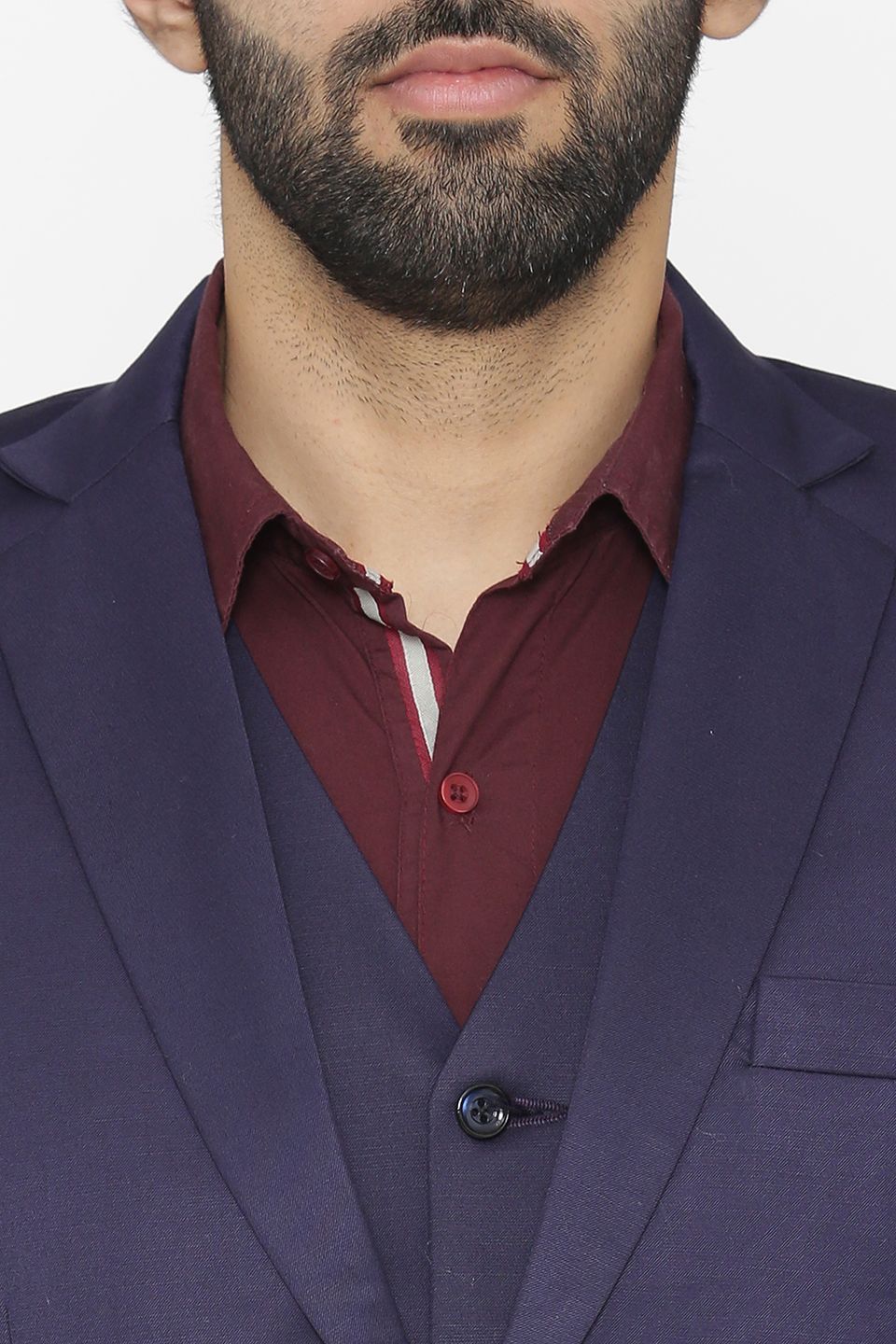 Polyester Cotton Blue Suit
