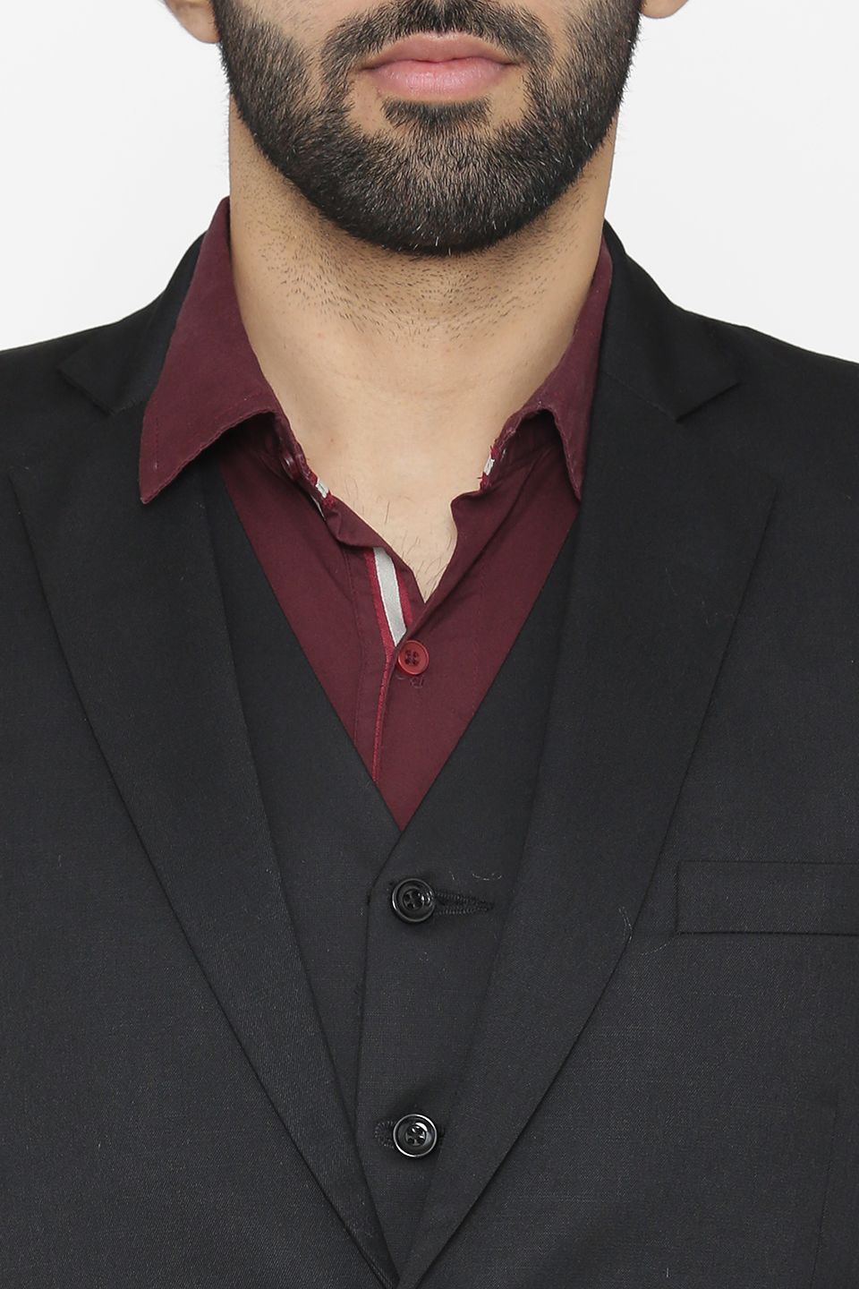 Polyester Cotton Black Suit
