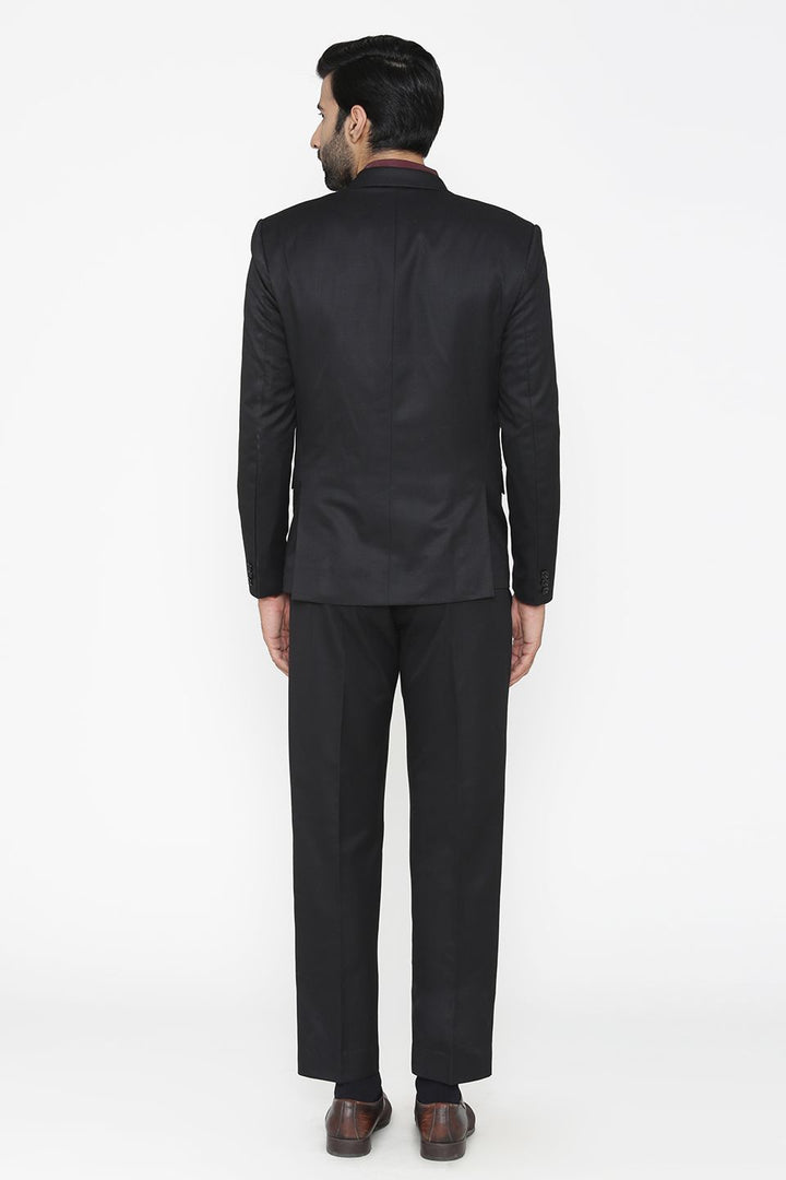 Polyester Cotton Black Suit