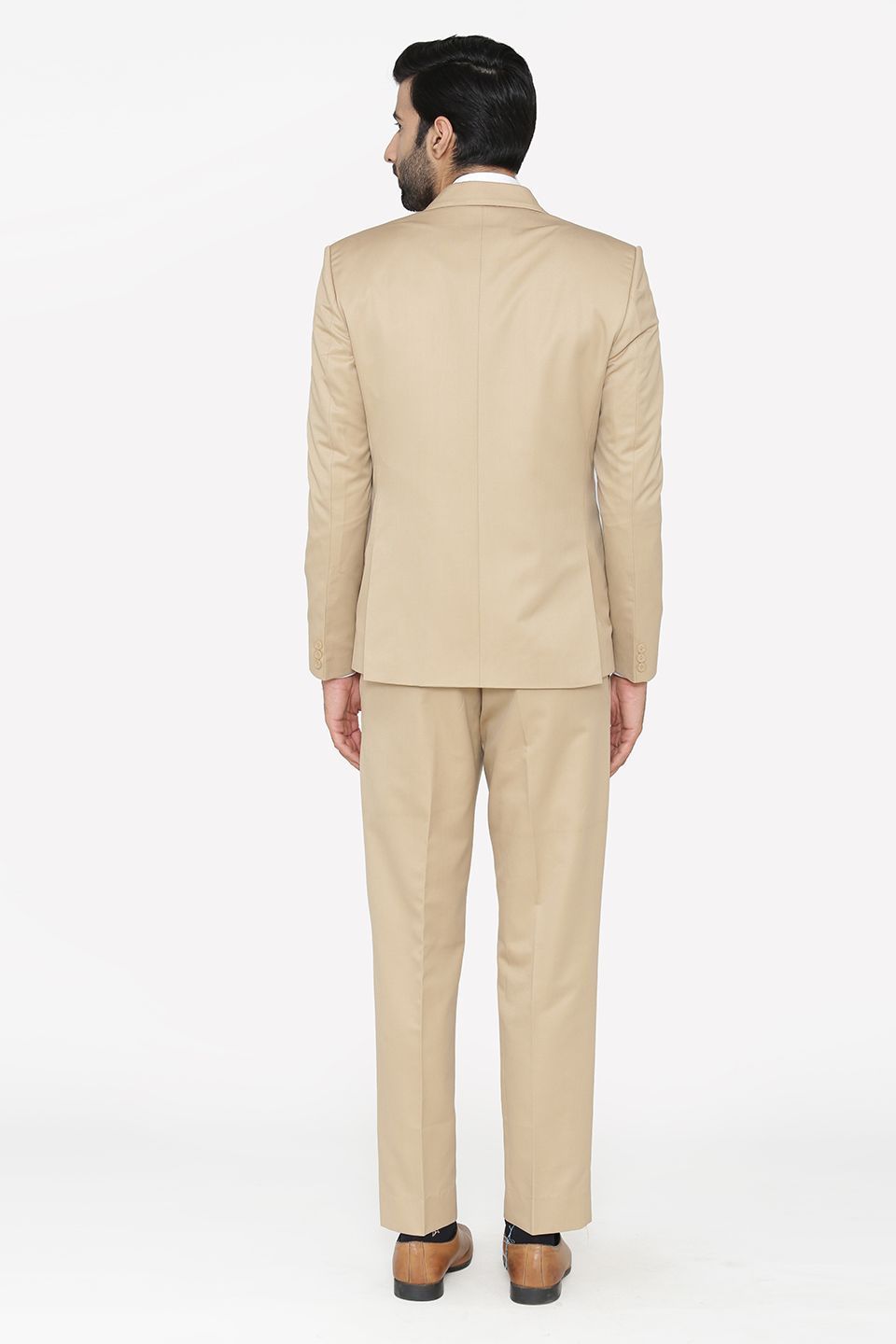Polyester Cotton Beige Suit