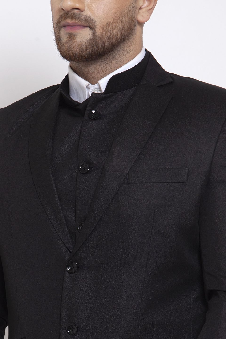 Wintage Men's Poly Blend and Evening 3 Pc Suit : Black