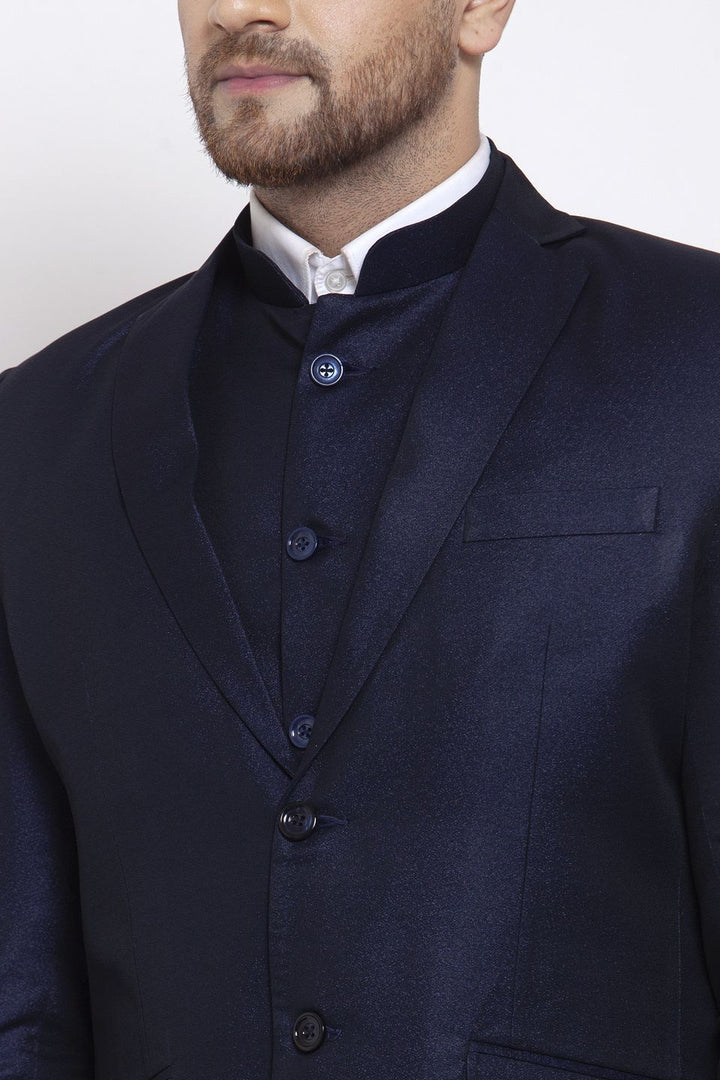 Wintage Men's Poly Blend and Evening 3 Pc Suit : Navy Blue