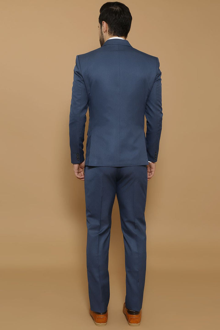 Poly Viscose Blue Three Piece Suit