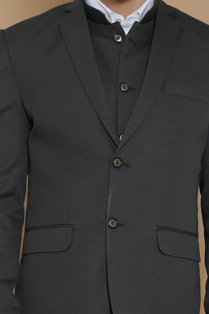 Poly Viscose Green  Three Piece Suit