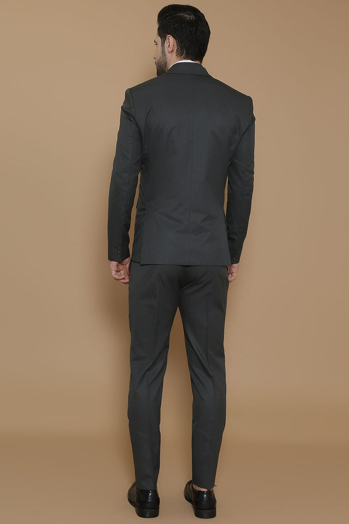 Poly Viscose Green  Three Piece Suit