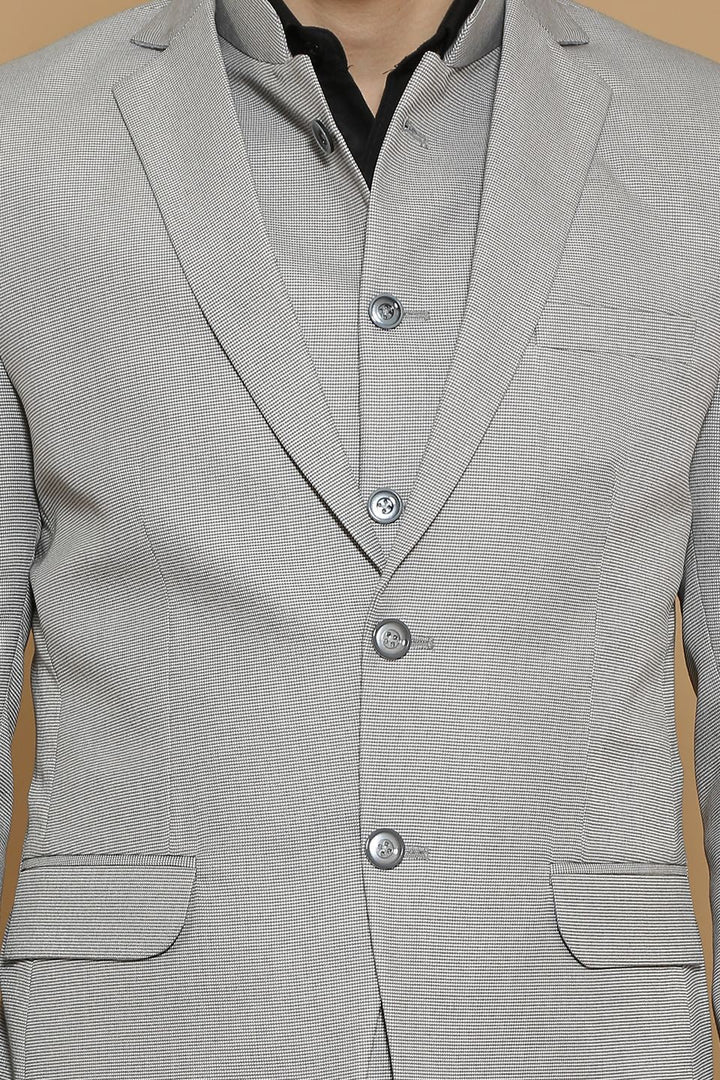 Poly Viscose Grey Three Piece Suit