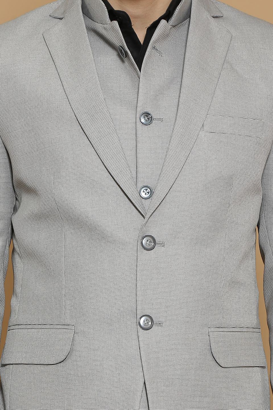 Poly Viscose Grey Three Piece Suit