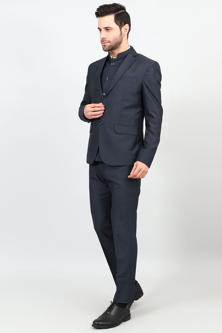 Polyester Cotton Blue 1 Three Piece Suit