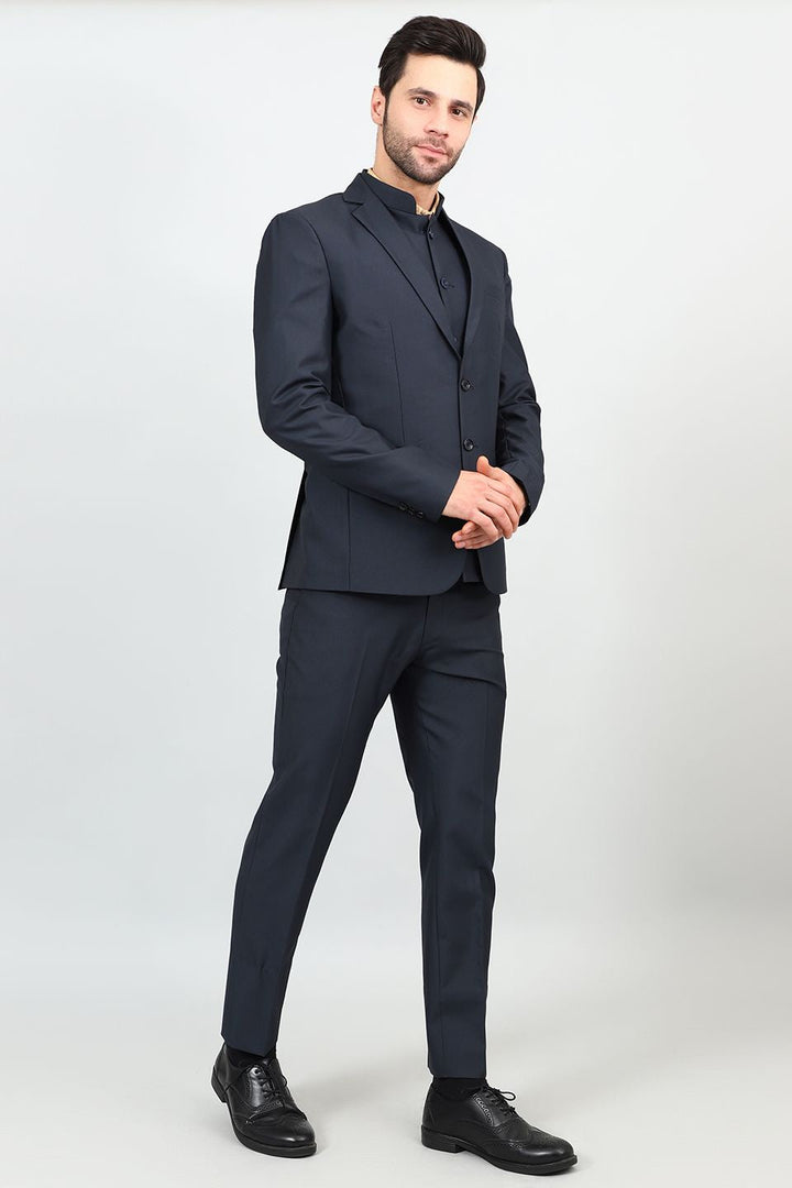 Polyester Cotton Blue 1 Three Piece Suit