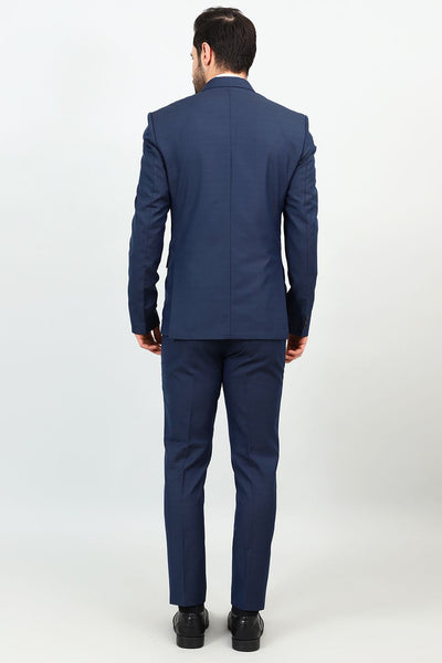 Poly Viscose Blue Three Piece Suit