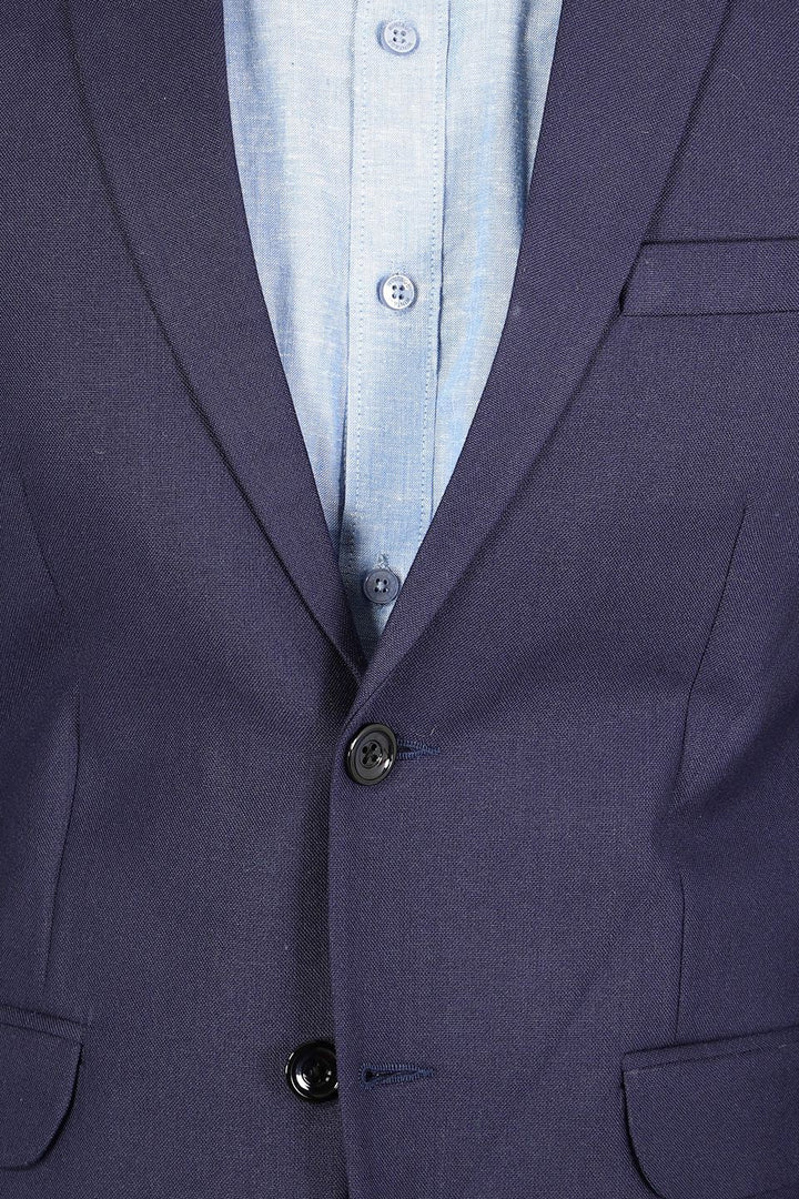 Polyester Cotton Plain Blue Blazer