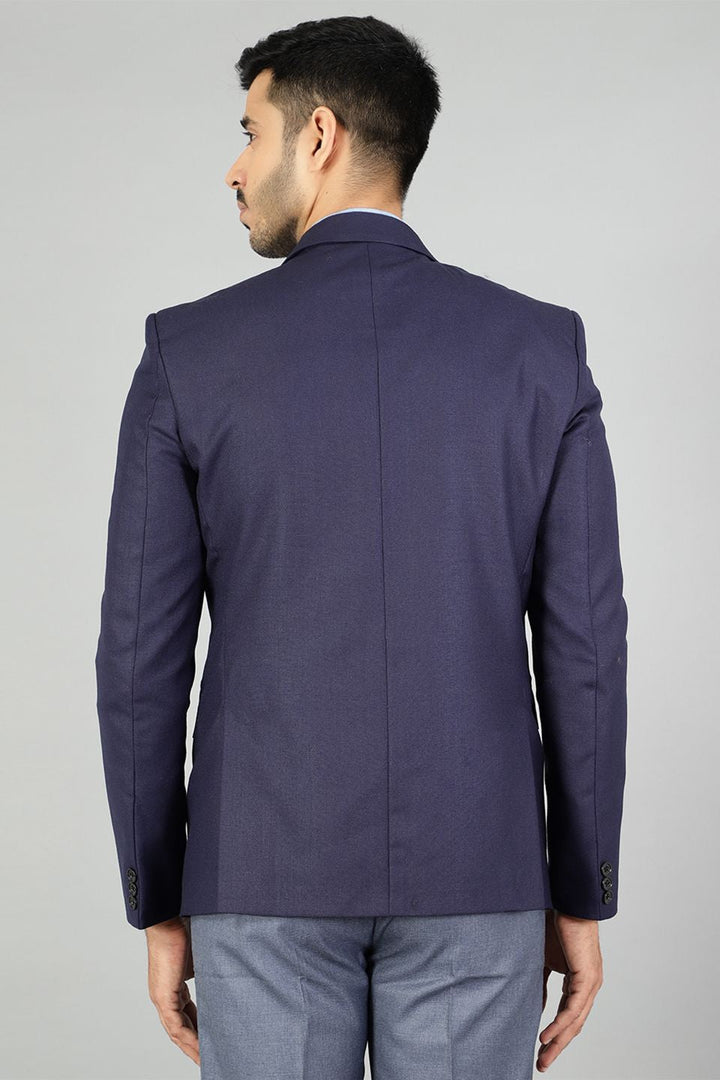 Polyester Cotton Plain Blue Blazer