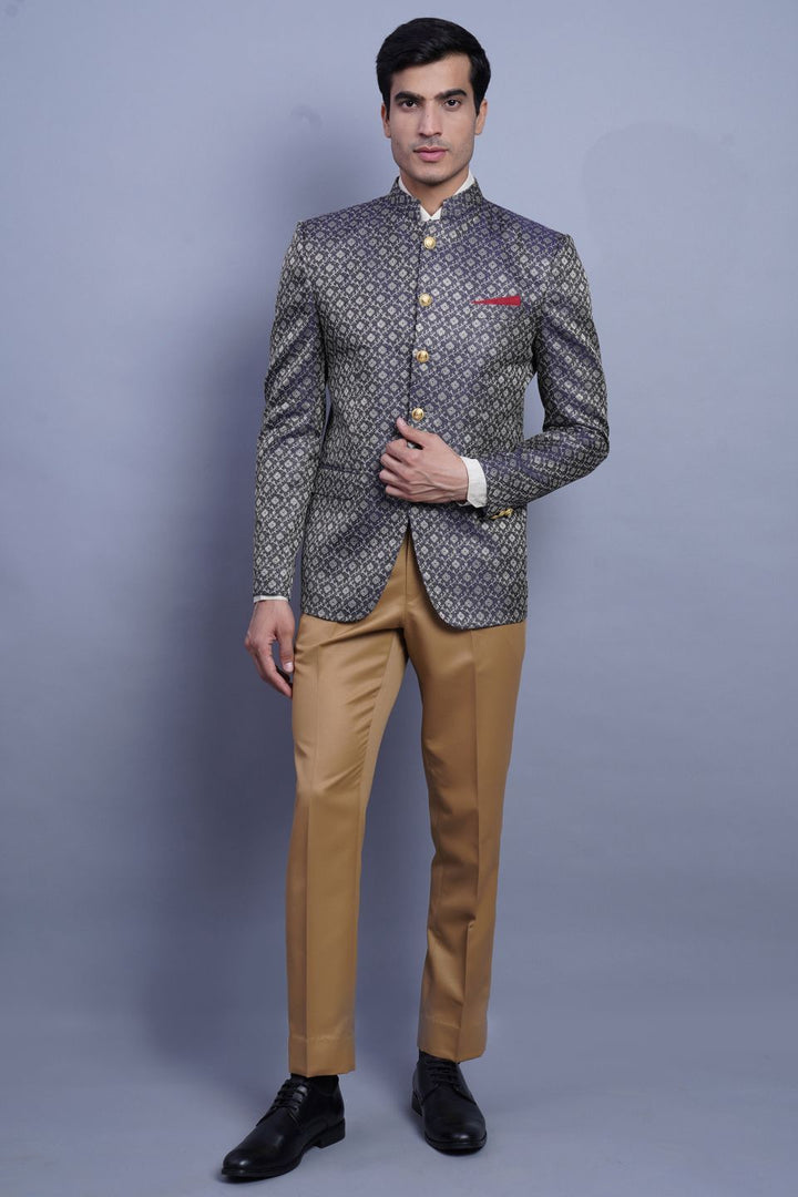 Banarsi Rayon Cotton Black Bandhgala