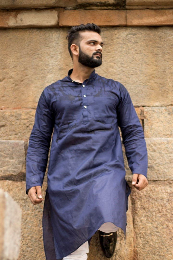 100% Cotton Blue Kurta Pyjama