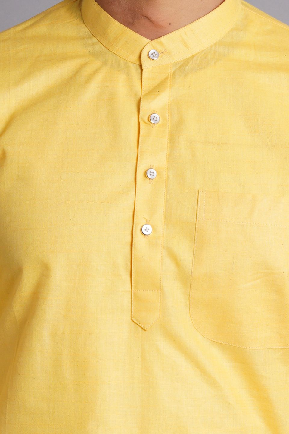 Matka Silk Yellow Solid Kurta Pajama