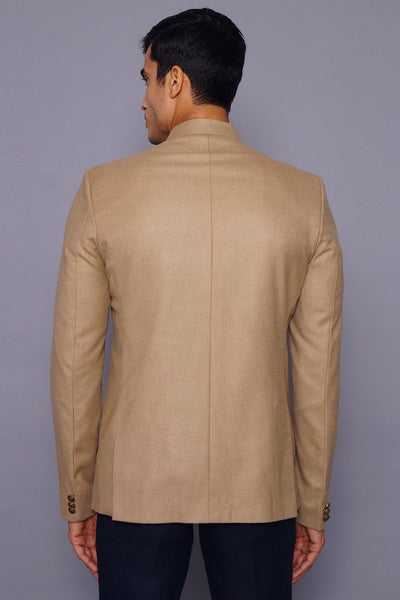 Wintage Men's Wool Casual and Festive Bandhgala Blazer : Beige