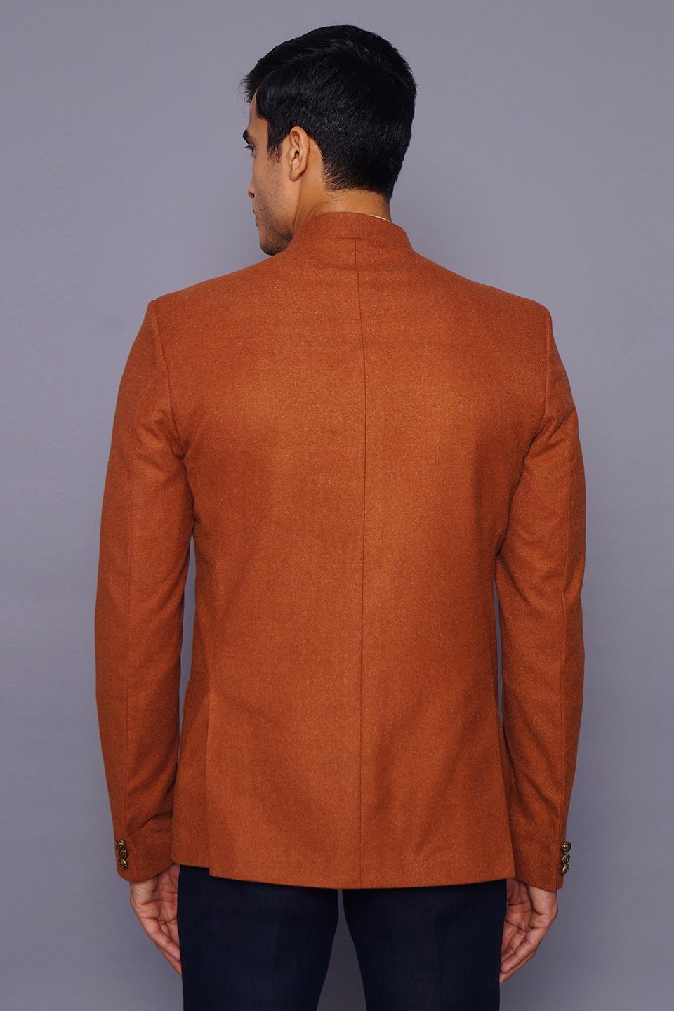 Wintage Men's Wool Casual and Festive Bandhgala Blazer : Brick