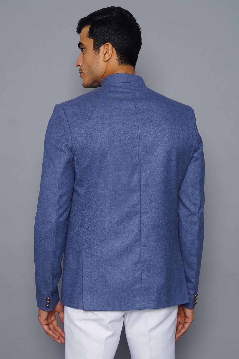 Wintage Men's Wool Casual and Festive Bandhgala Blazer : Sky Blue 