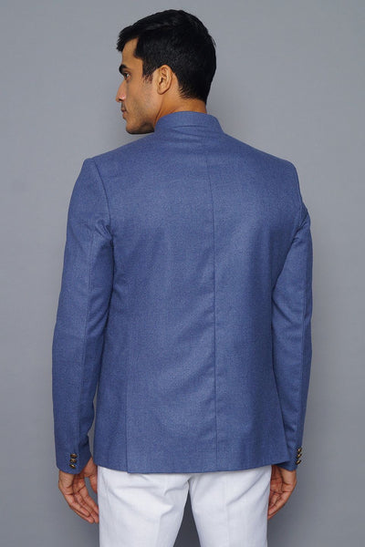 Wintage Men's Wool Casual and Festive Bandhgala Blazer : Sky Blue 