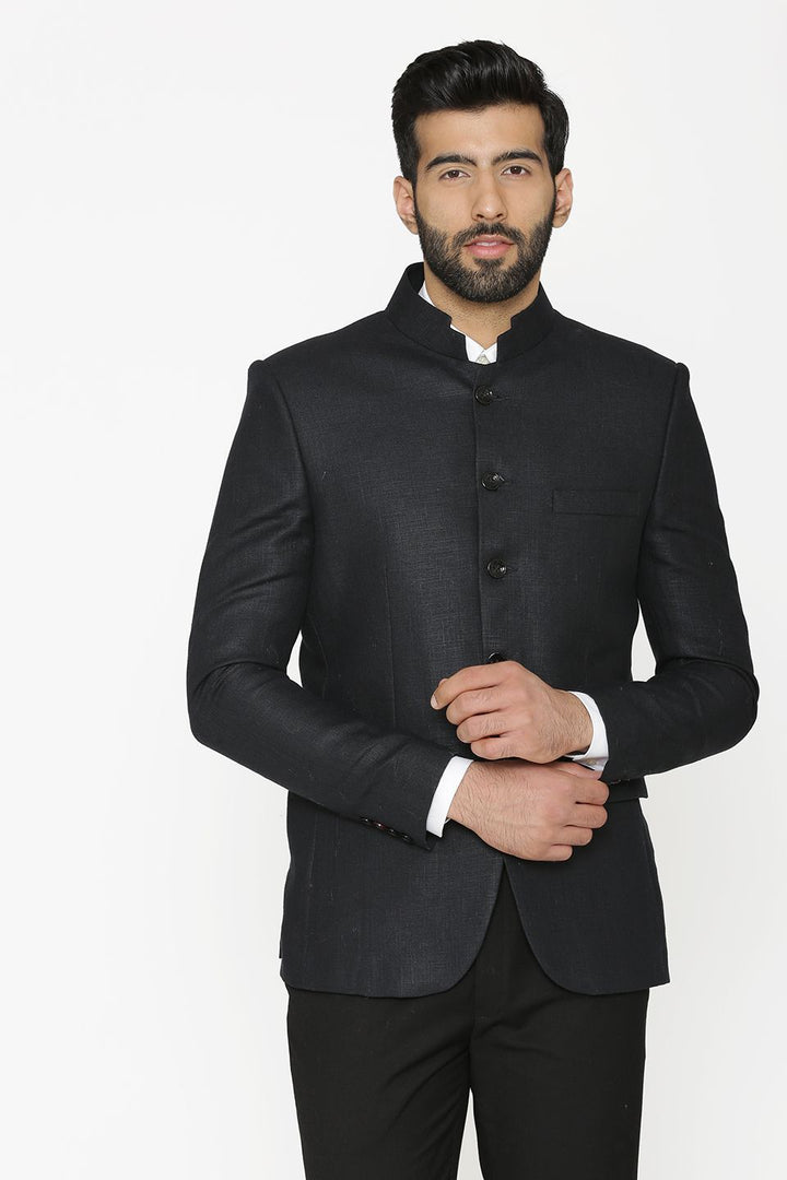 100% Linen Black Blazer Coat Jacket