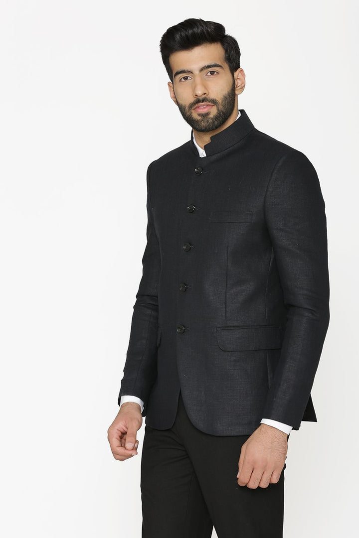 100% Linen Black Blazer Coat Jacket