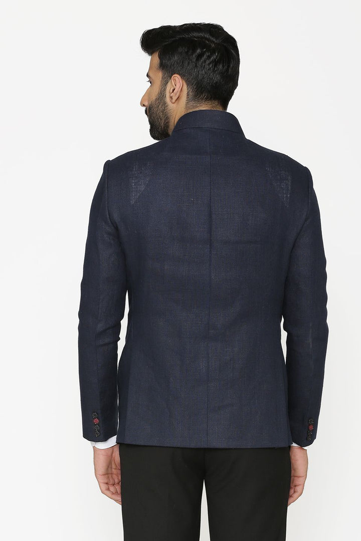 100% Linen Blue Blazer Coat Jacket