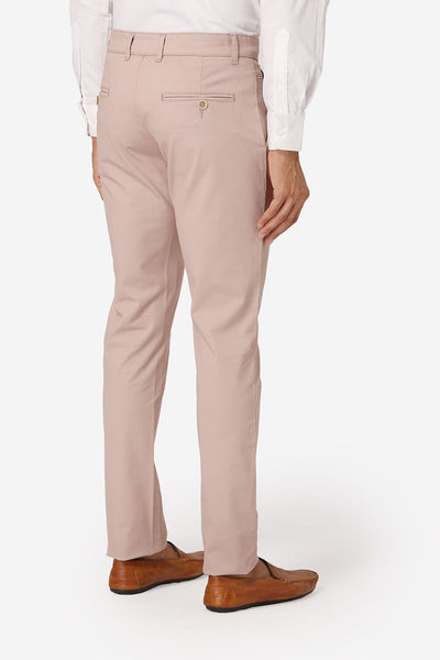 Wintage Men's Beige Regular Fit Chinos 100% Cotton Twill Stretch Trousers
