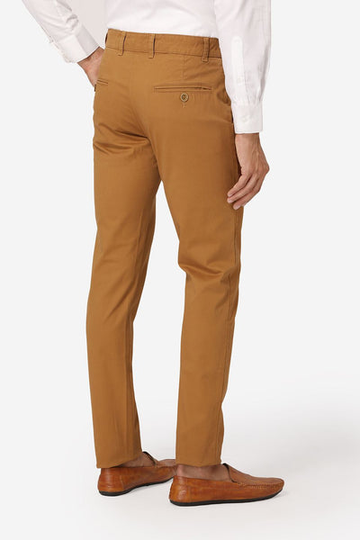 Wintage Men's Yellow REGULAR FIT CHINOS 100% COTTON TWILL STRETCH TROUSERS