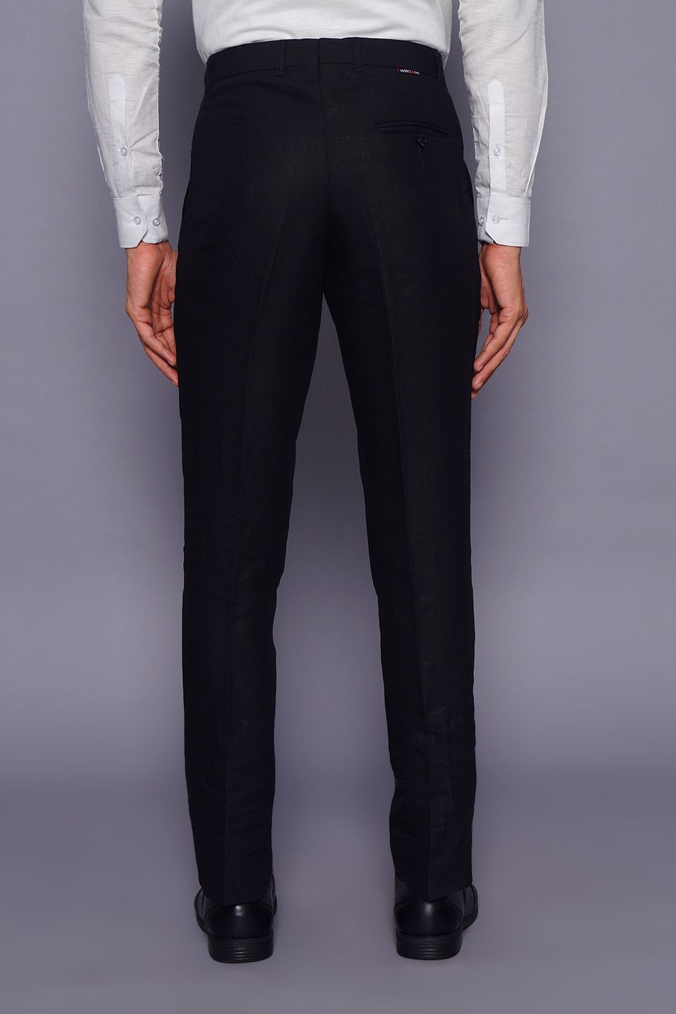 Wintage Men's Black Regular Fit Pant 100% Linen 