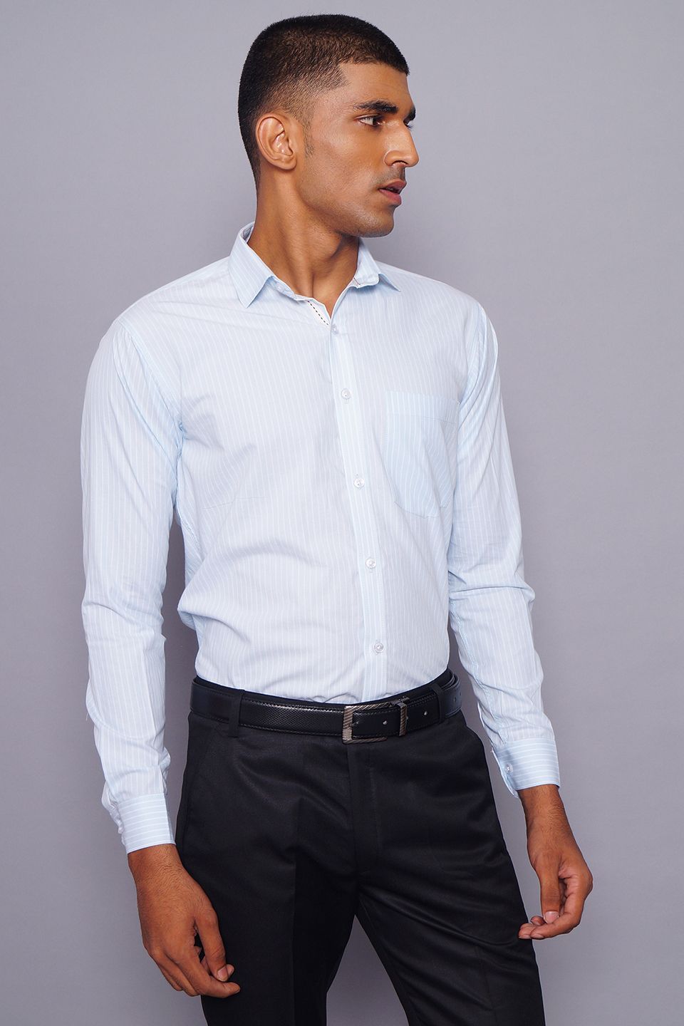 100% Premium Cotton Blue &white Strip Shirt