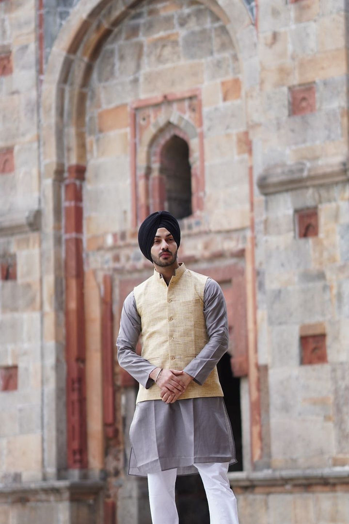 Cotton  Beige Modi Nehru Jacket