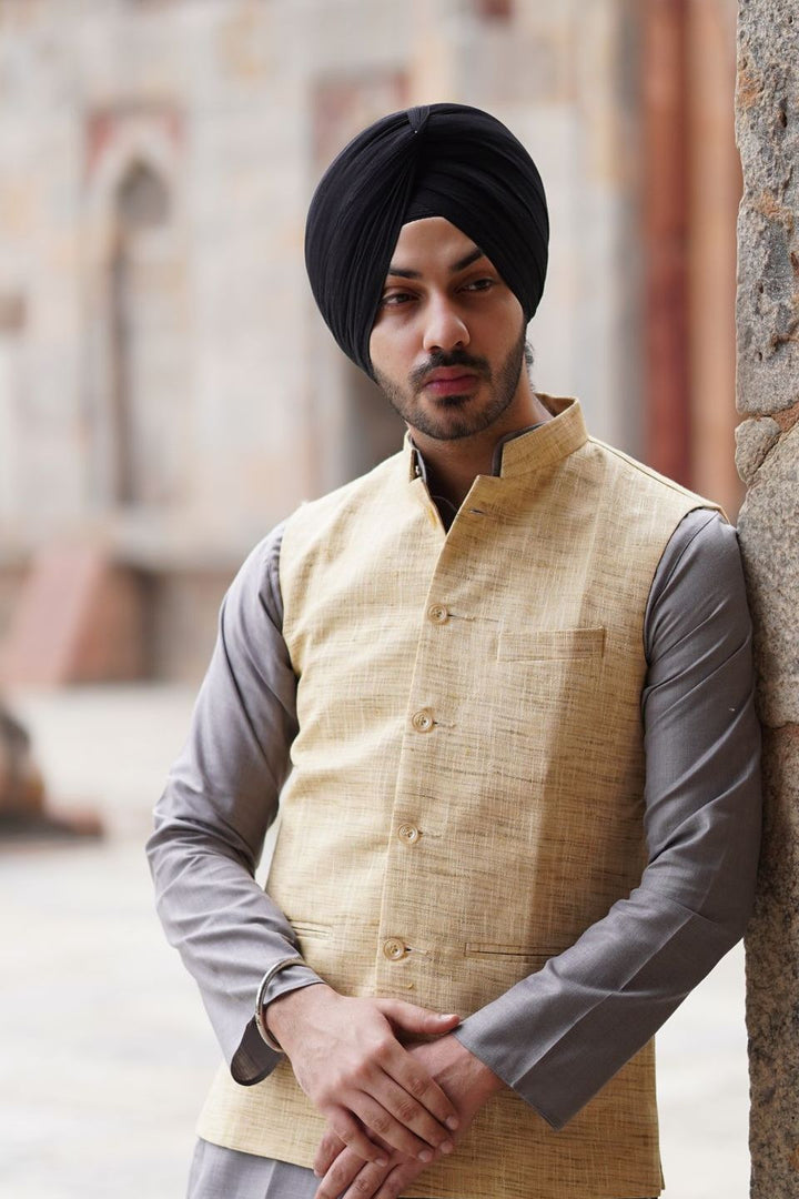 Cotton  Beige Modi Nehru Jacket