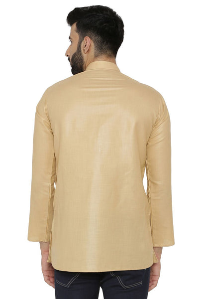 Cotton Silk Blend Beige Kurta Shirt
