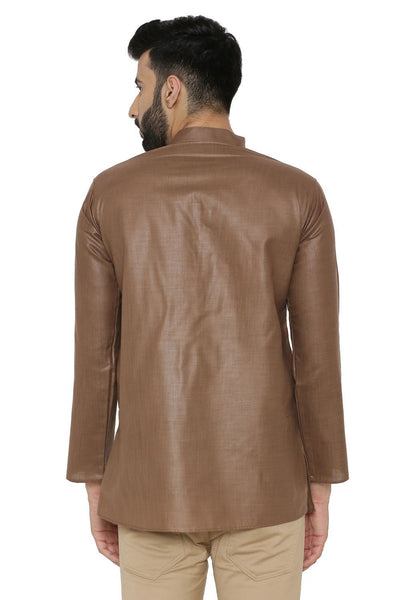 Cotton Silk Blend Brown Kurta Shirt