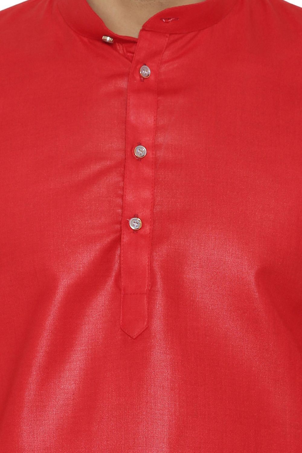 Cotton Silk Blend Red Kurta Shirt