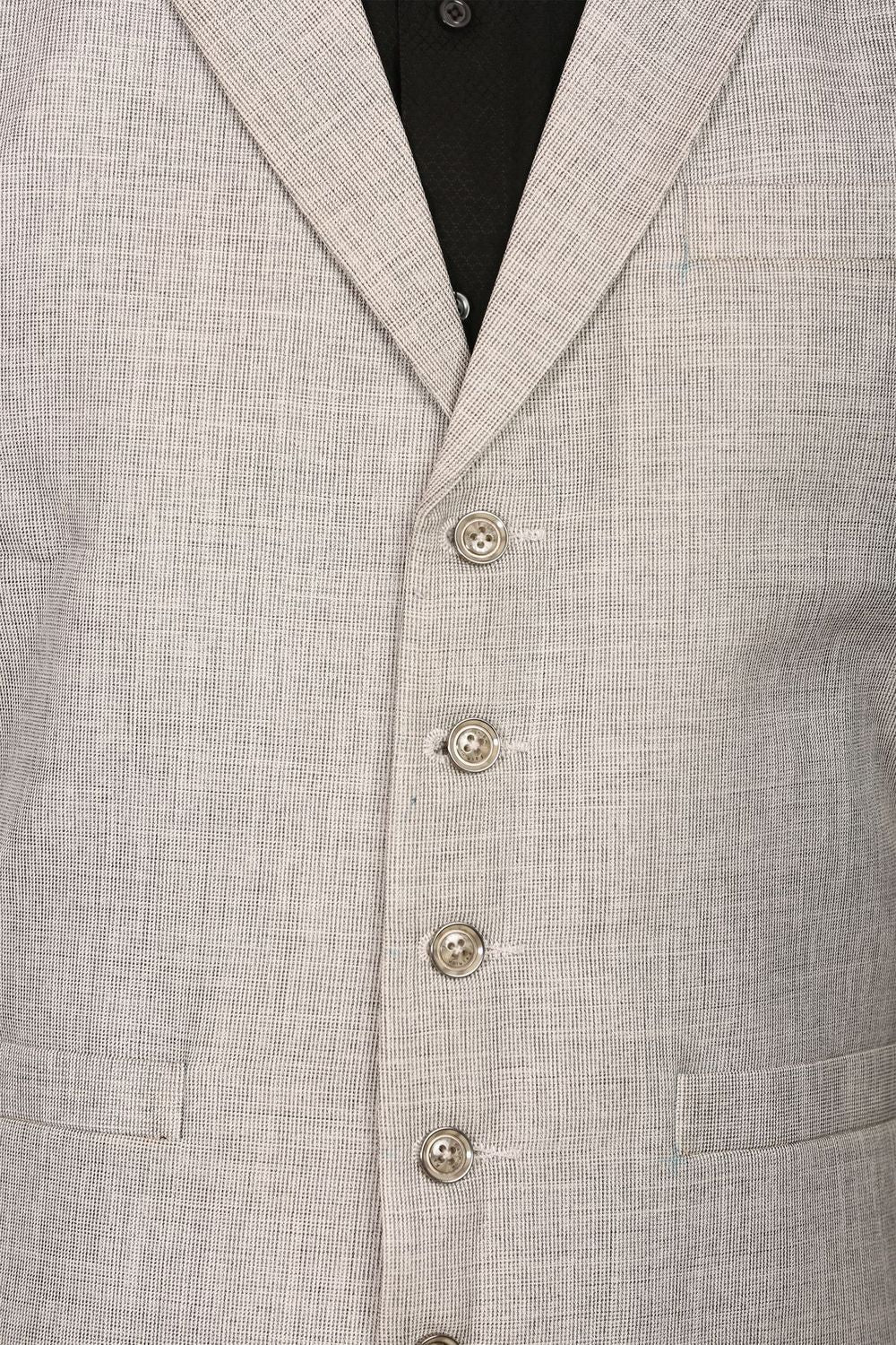 Linen Blend Silver Vest and Pant Set