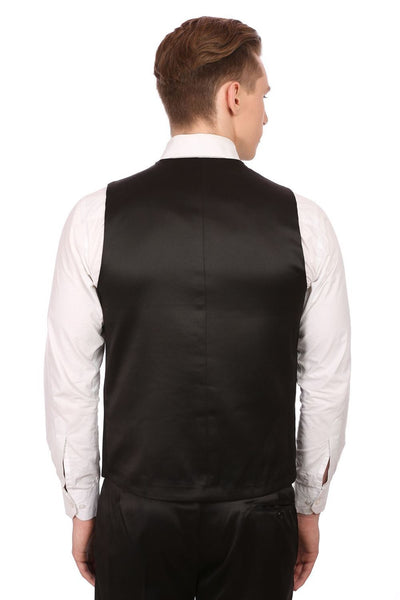 Poly Blend Black Tuxedo Vest