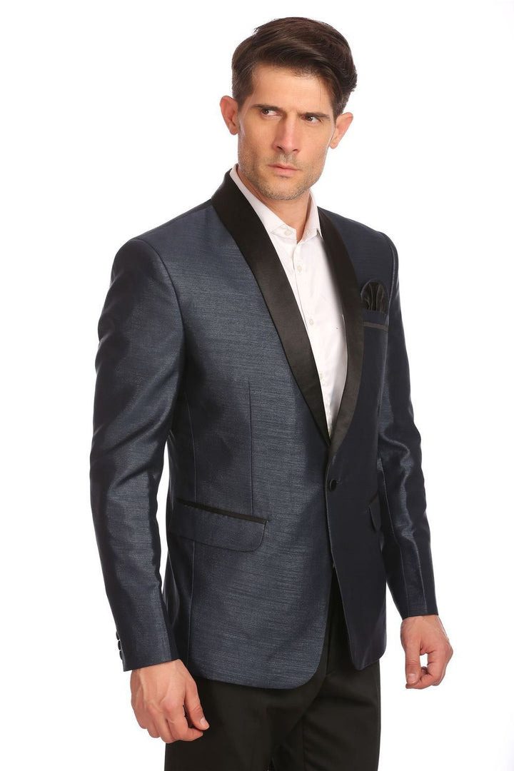 Poly-Satin Grey Blazer