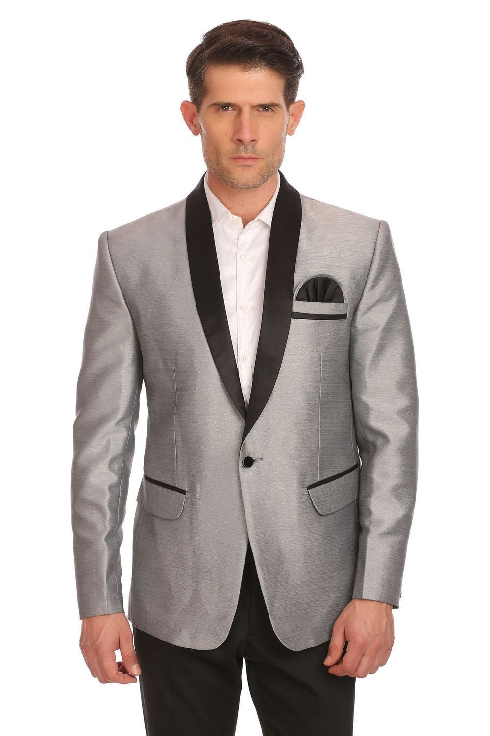 Poly-Satin Silver Blazer