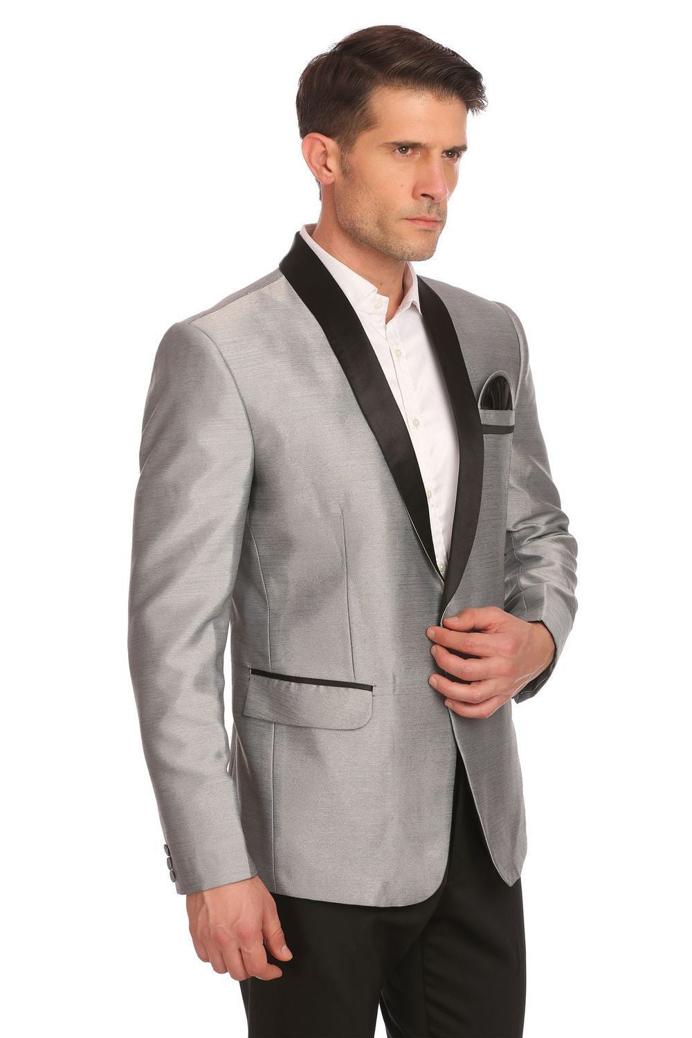 Poly-Satin Silver Blazer