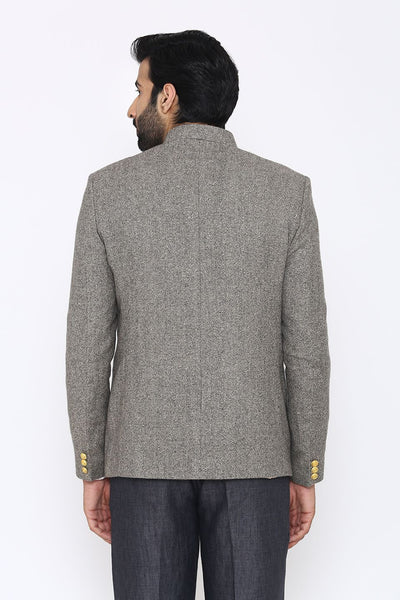 Tweed Wool Grey Bandhgala