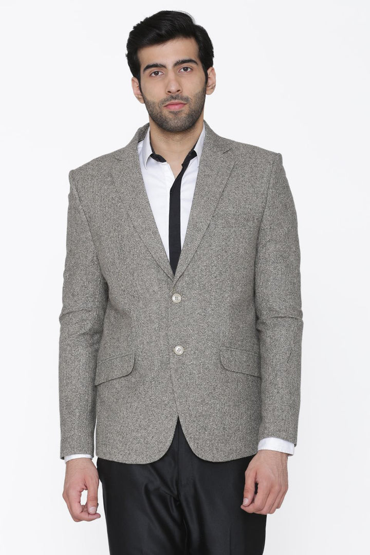 Tweed Wool Grey Blazer