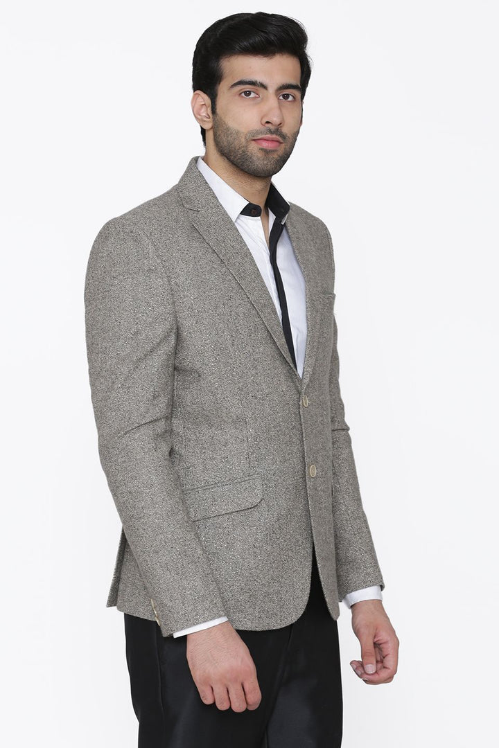 Tweed Wool Grey Blazer